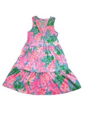 Lilly Pulitzer Floral Dress XXS Tropical Tiered Mini Resort Summer